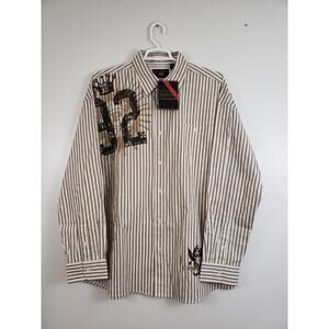 (J5) Y2K Phat Farm Classics Shirt Mens 4X Graphic Hip Hop Streetwear Stipe 2009